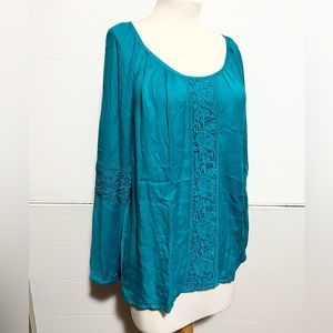 Lilly  Pulitzer top blouse with lace front size L